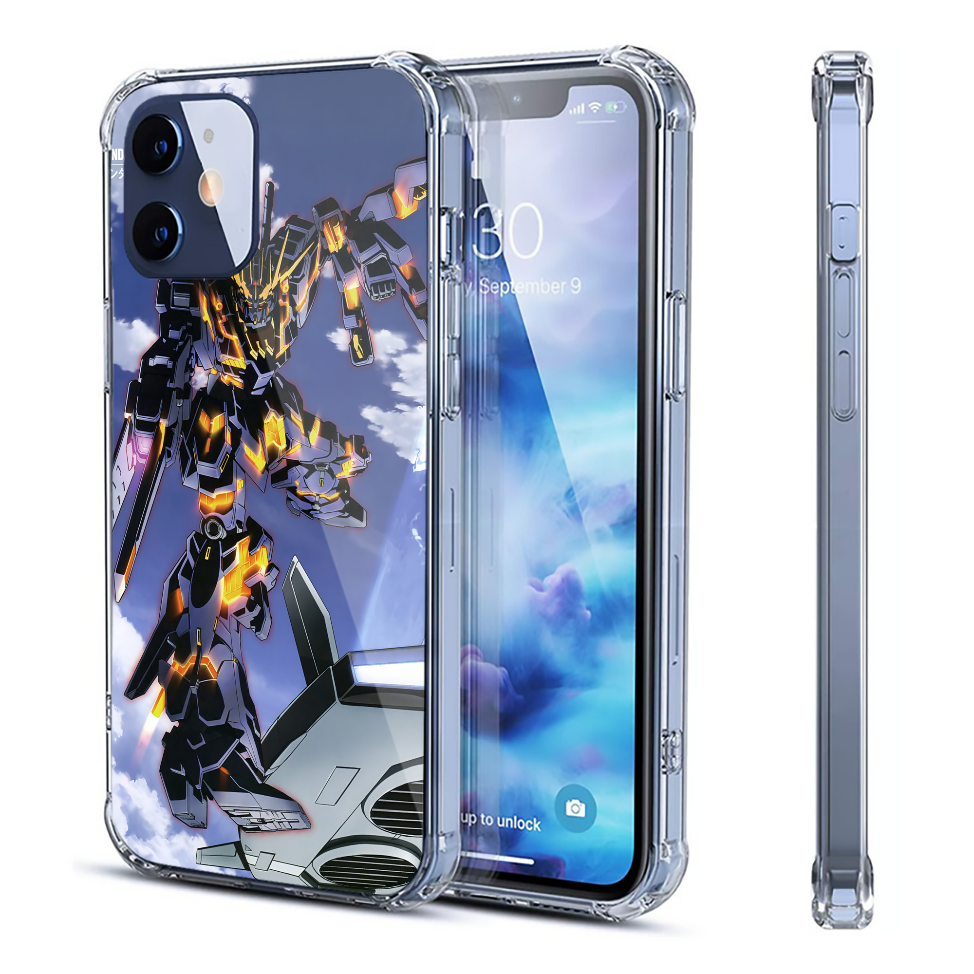 （画像用） 機動戦士ガンダム Mobile Suit Gundam 【iPhone 12シリーズ対応】透明スマホケース（クリアソフトケース）